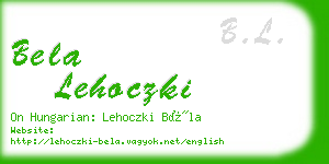 bela lehoczki business card